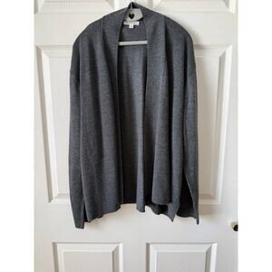 Orvis Gray 100% Merino Wool Open Front Cardigan Women’s XL Minimalist Capsule